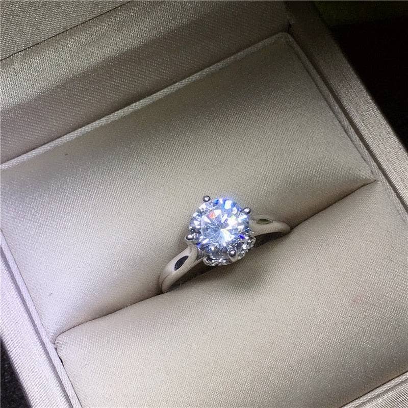 1ct Round Cut VVS1 Diamond Engagement Ring-Black Diamonds New York