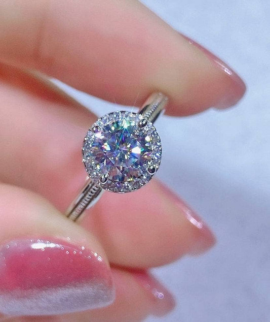 1ct Round Diamond Adjustable Engagement Ring-Black Diamonds New York