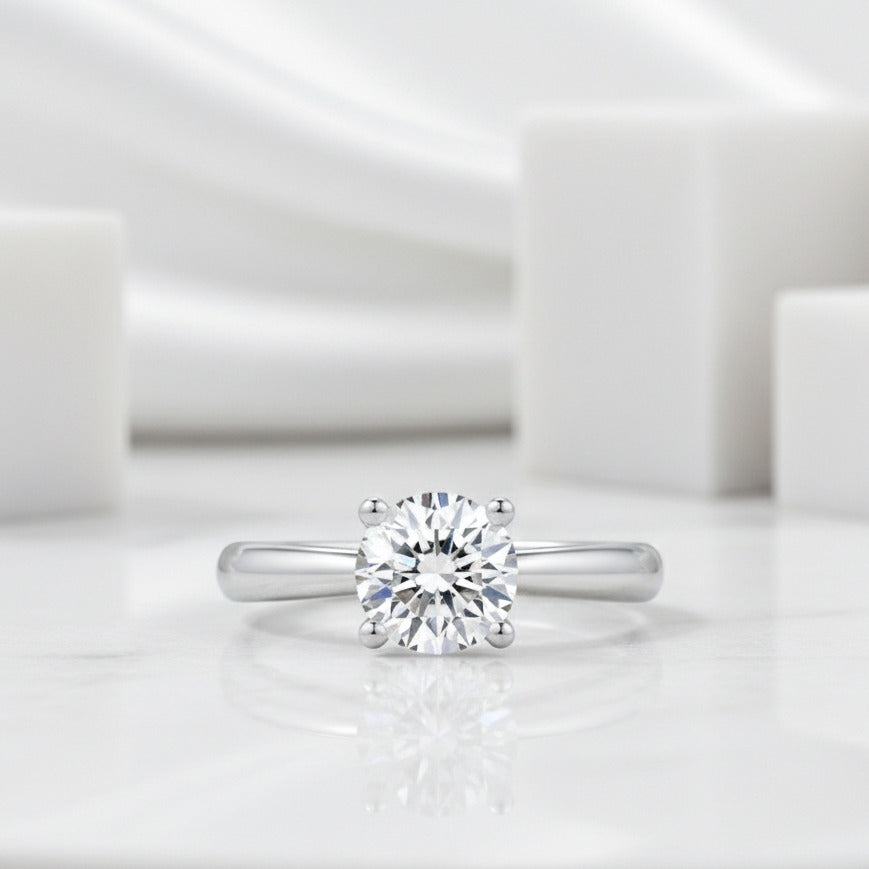 1ct Round Diamond Engagement Ring-Black Diamonds New York