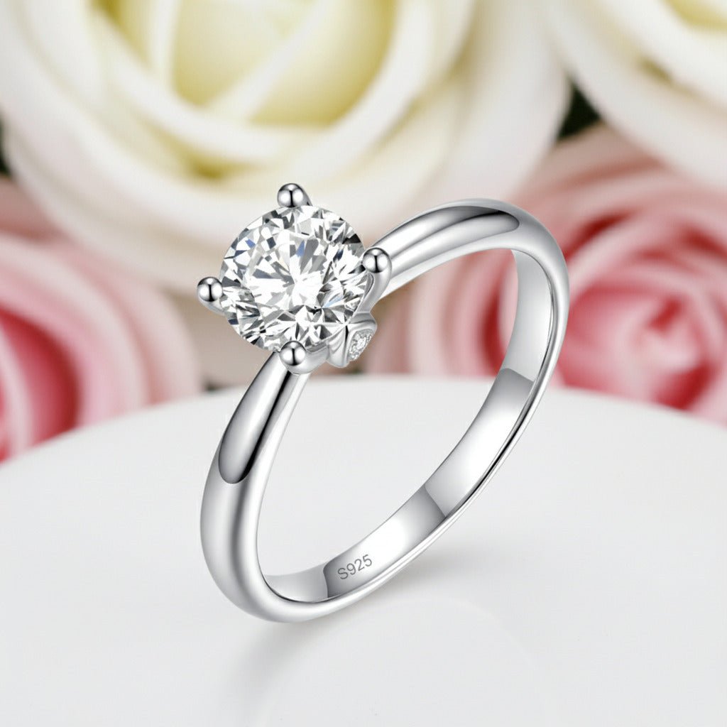 1ct Round Diamond Engagement Ring-Black Diamonds New York