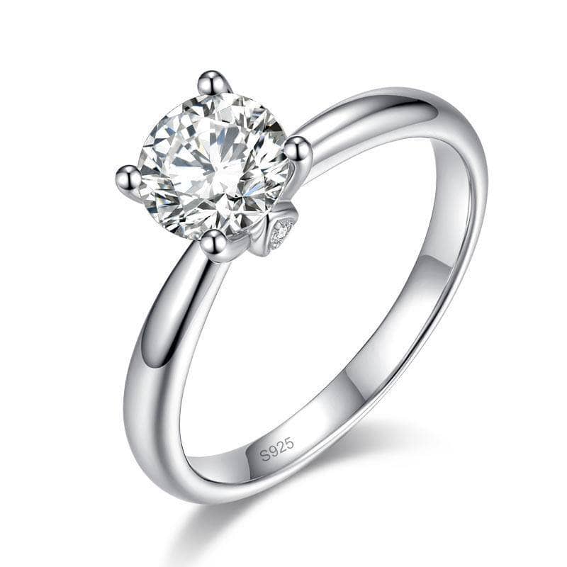 1ct Round Diamond Engagement Ring - Black Diamonds New York-Black Diamonds New York
