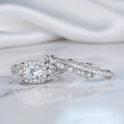 1.0 Ct Round Diamond Option Ring Set-Black Diamonds New York