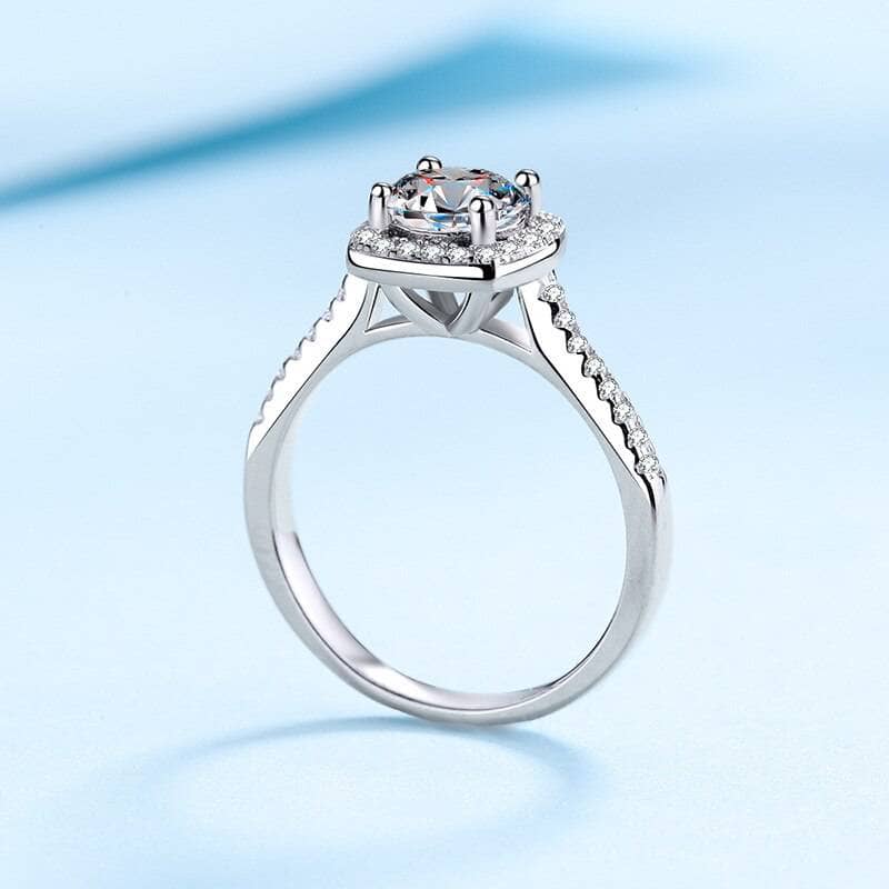 1ct Square Sparkling Moissanite Diamond Engagement Ring-Black Diamonds New York