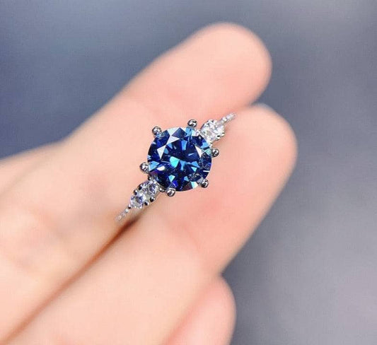 1ct VVS1 Blue Diamond Classic Engagement Ring-Black Diamonds New York