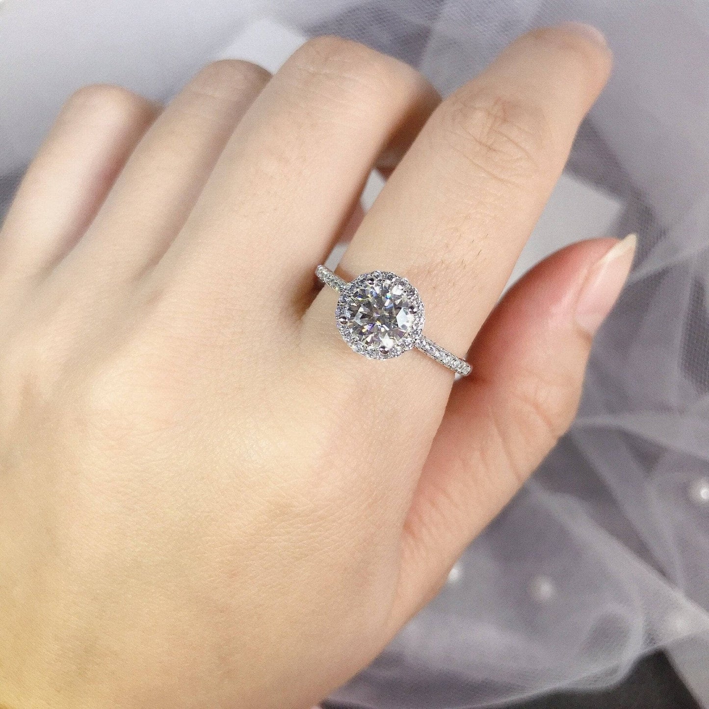 1ct VVS1 Moissanite Diamond Ring Wedding Engagement Ring - Black Diamonds New York