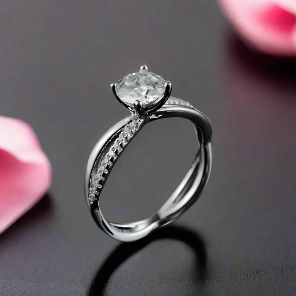 1Ct VVS1 Diamond Twist Promise Ring-Black Diamonds New York