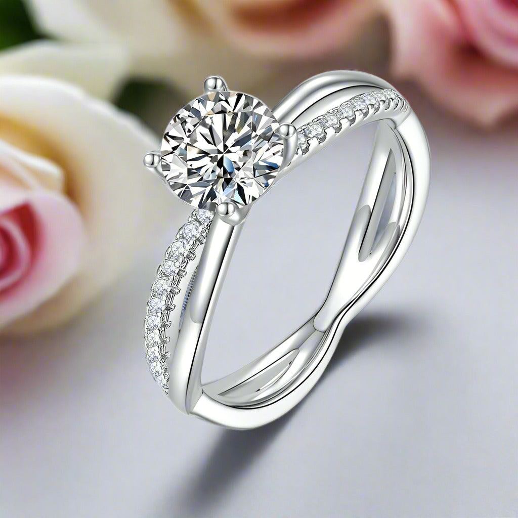 1Ct VVS1 Diamond Twist Promise Ring-Black Diamonds New York