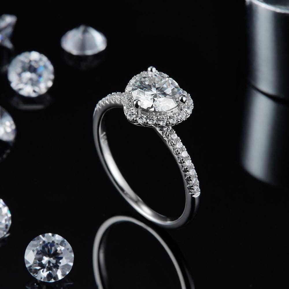1Ct VVS1Heart Moissanite Diamond Wedding Ring - Black Diamonds New York
