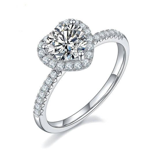 1Ct VVS1Heart Moissanite Diamond Wedding Ring-Black Diamonds New York
