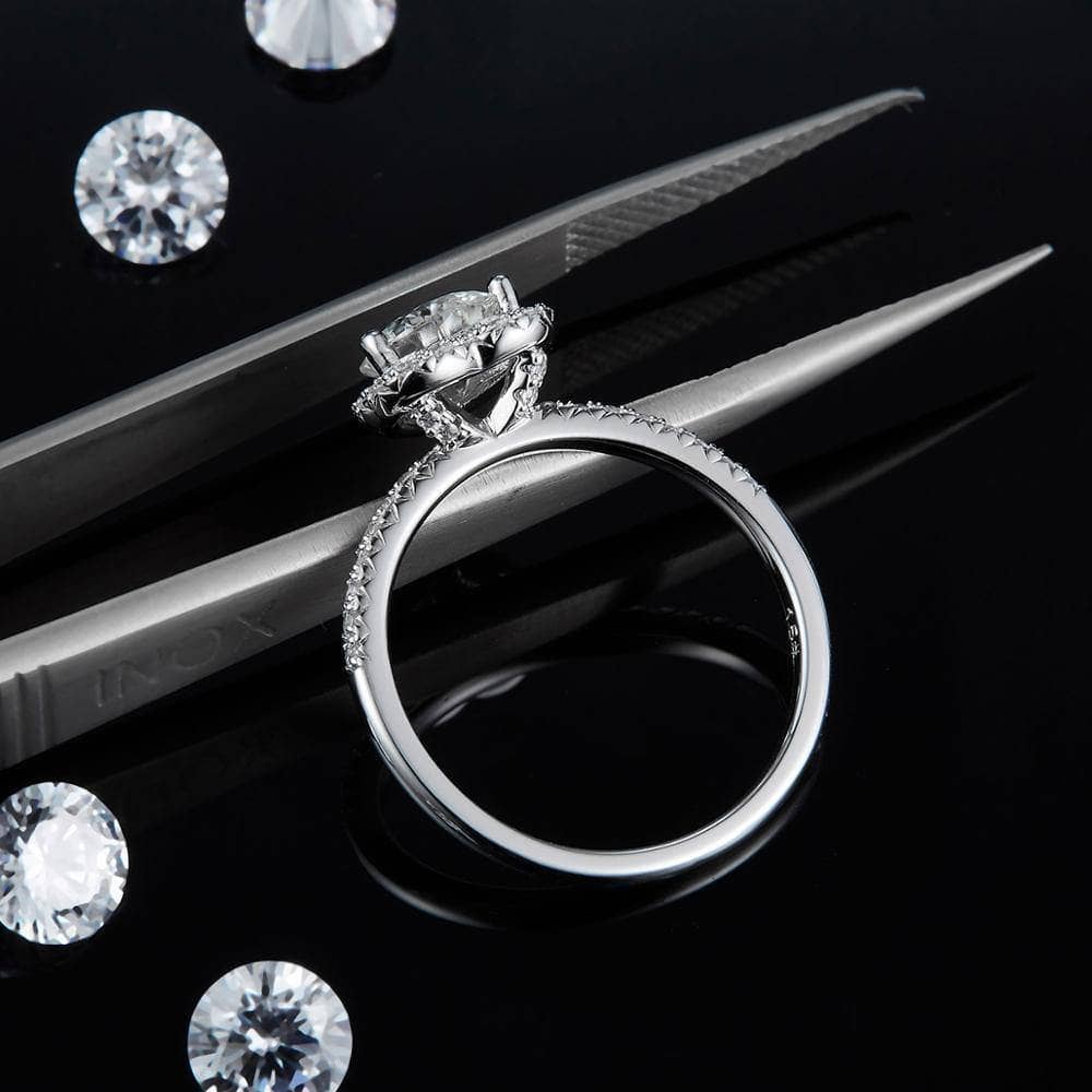 1Ct VVS1Heart Moissanite Diamond Wedding Ring-Black Diamonds New York