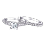 1.0 ct Princess Cut Diamond Option Engagement Ring Set