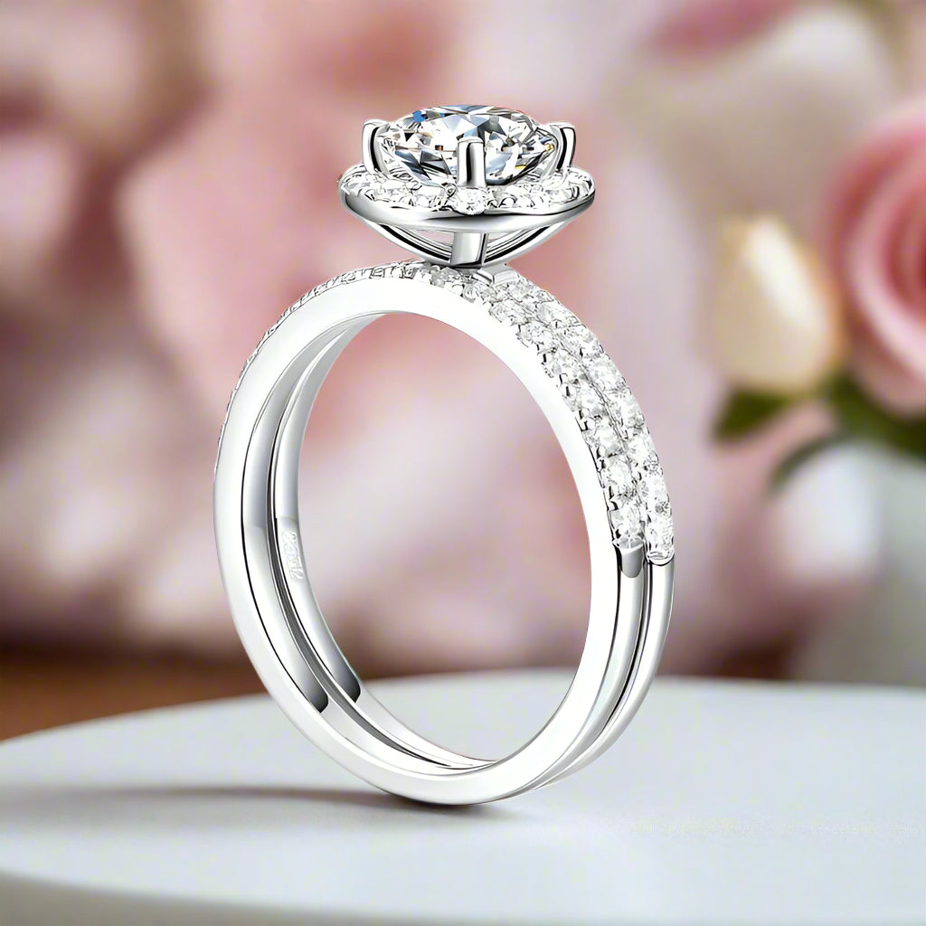 1ct Halo Diamond Ring-Black Diamonds New York