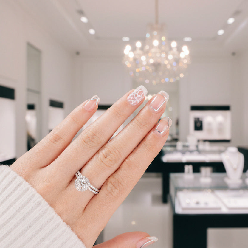 1ct Halo Diamond Ring-Black Diamonds New York