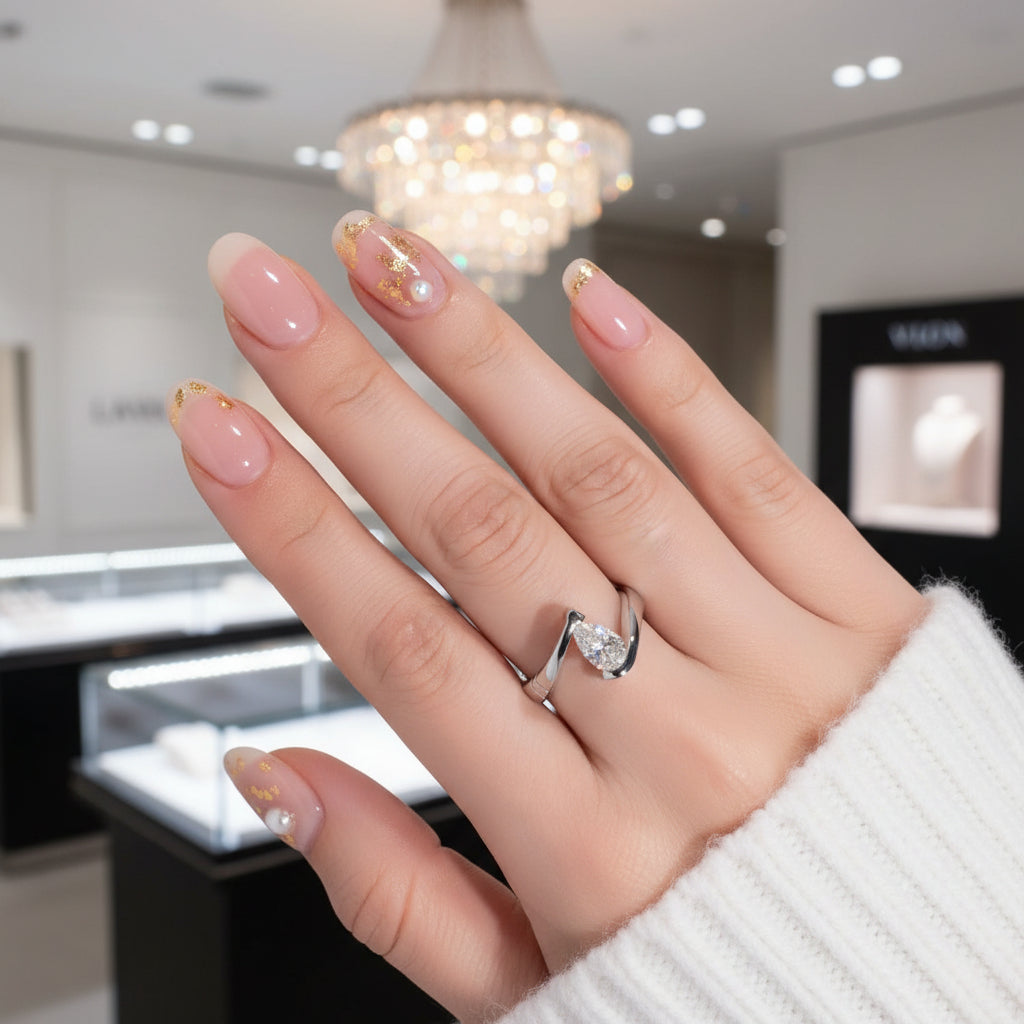 1ct Pear Cut Diamond Option Engagement Ring-Black Diamonds New York