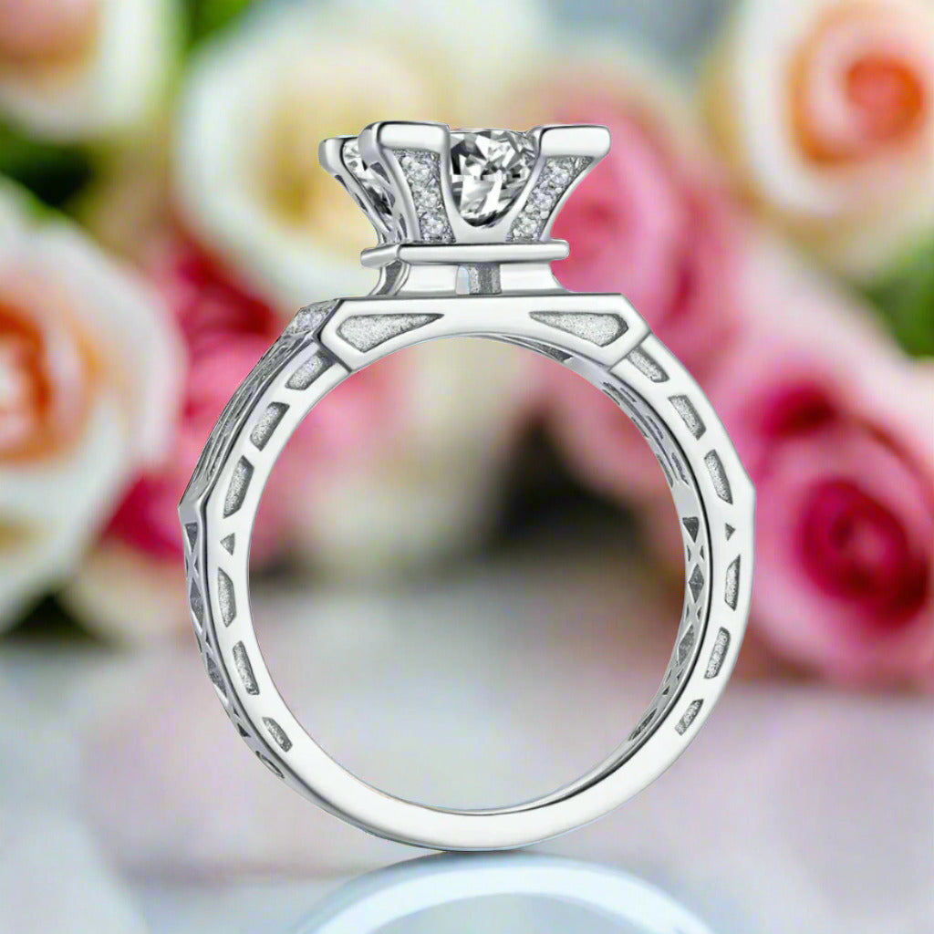 1ct Round & Baguette Diamond Engagement-Black Diamonds New York