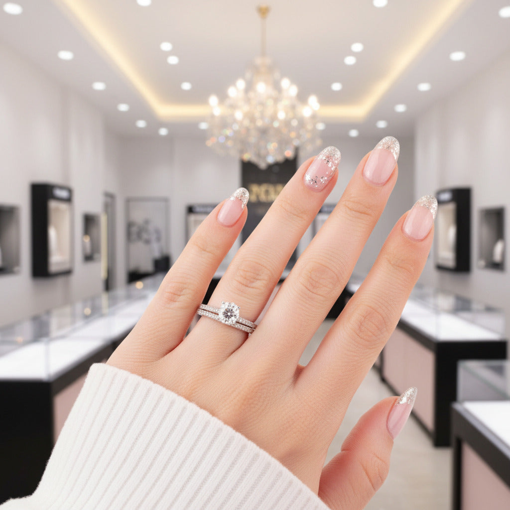 1ct Round Brilliant Diamond Ring Set-Black Diamonds New York