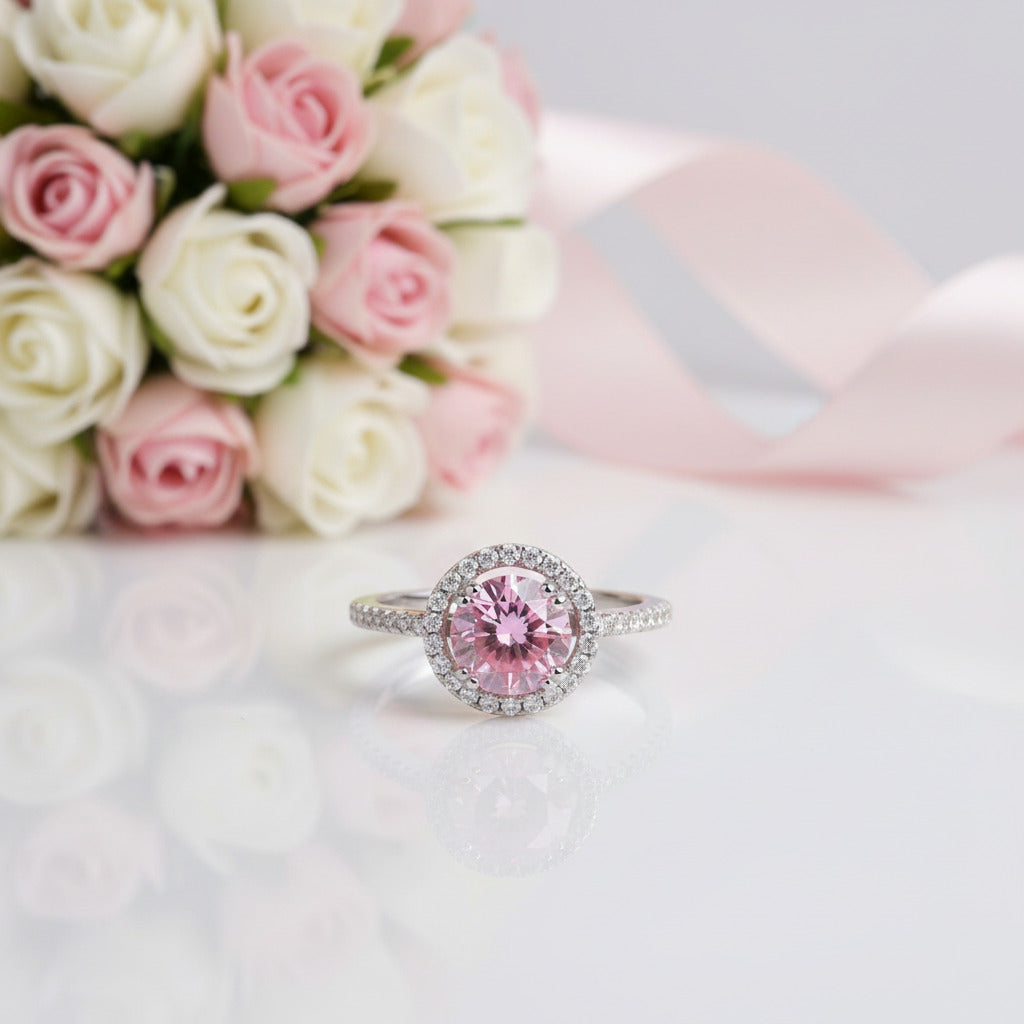 2.0 Ct Round Diamond Option Halo Engagement Ring-Black Diamonds New York