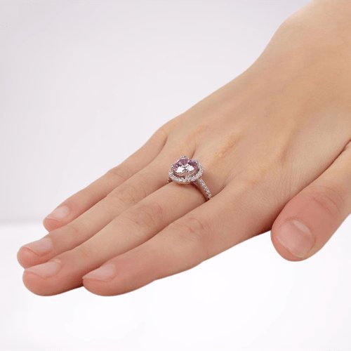 2 Carat Created Diamond Wedding Engagement Halo Ring - Black Diamonds New York