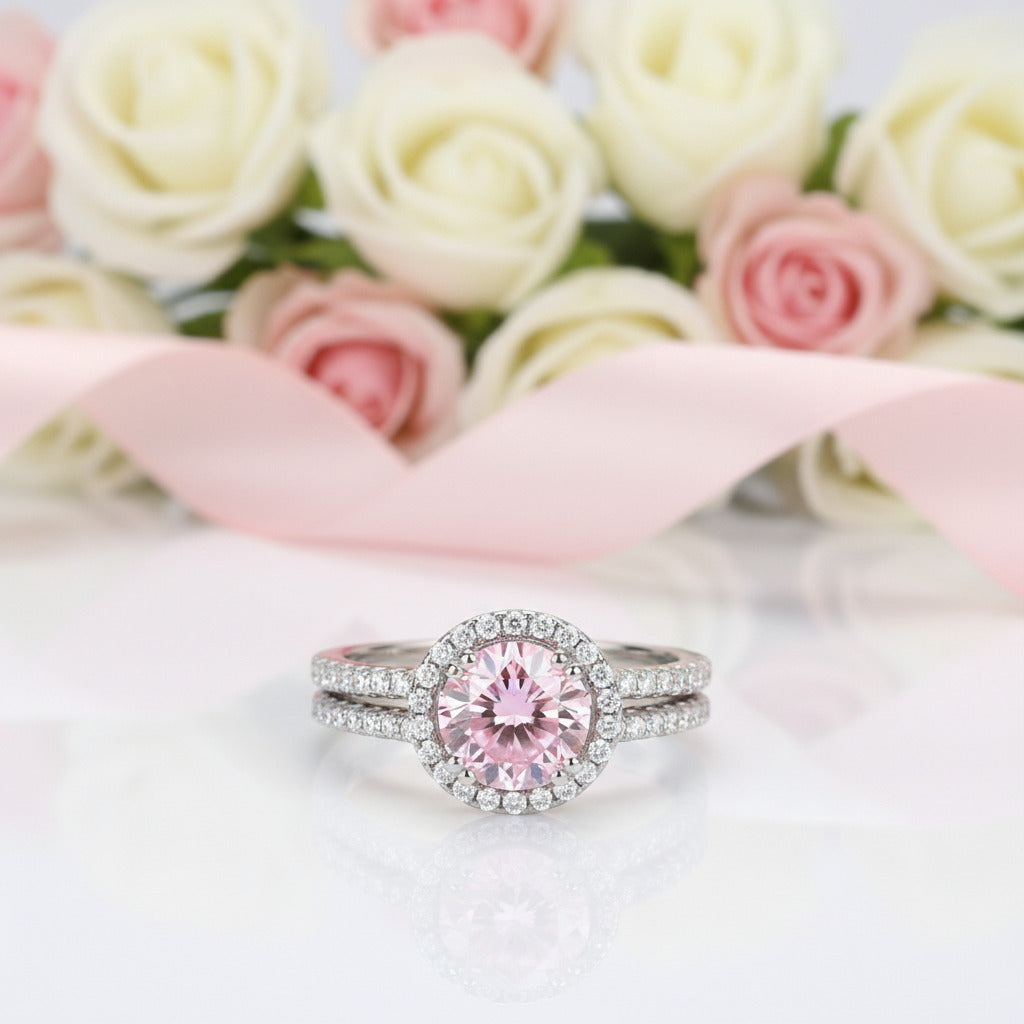 2.0 Ct Diamond Option Split Shank Halo Engagement Ring Set-Black Diamonds New York