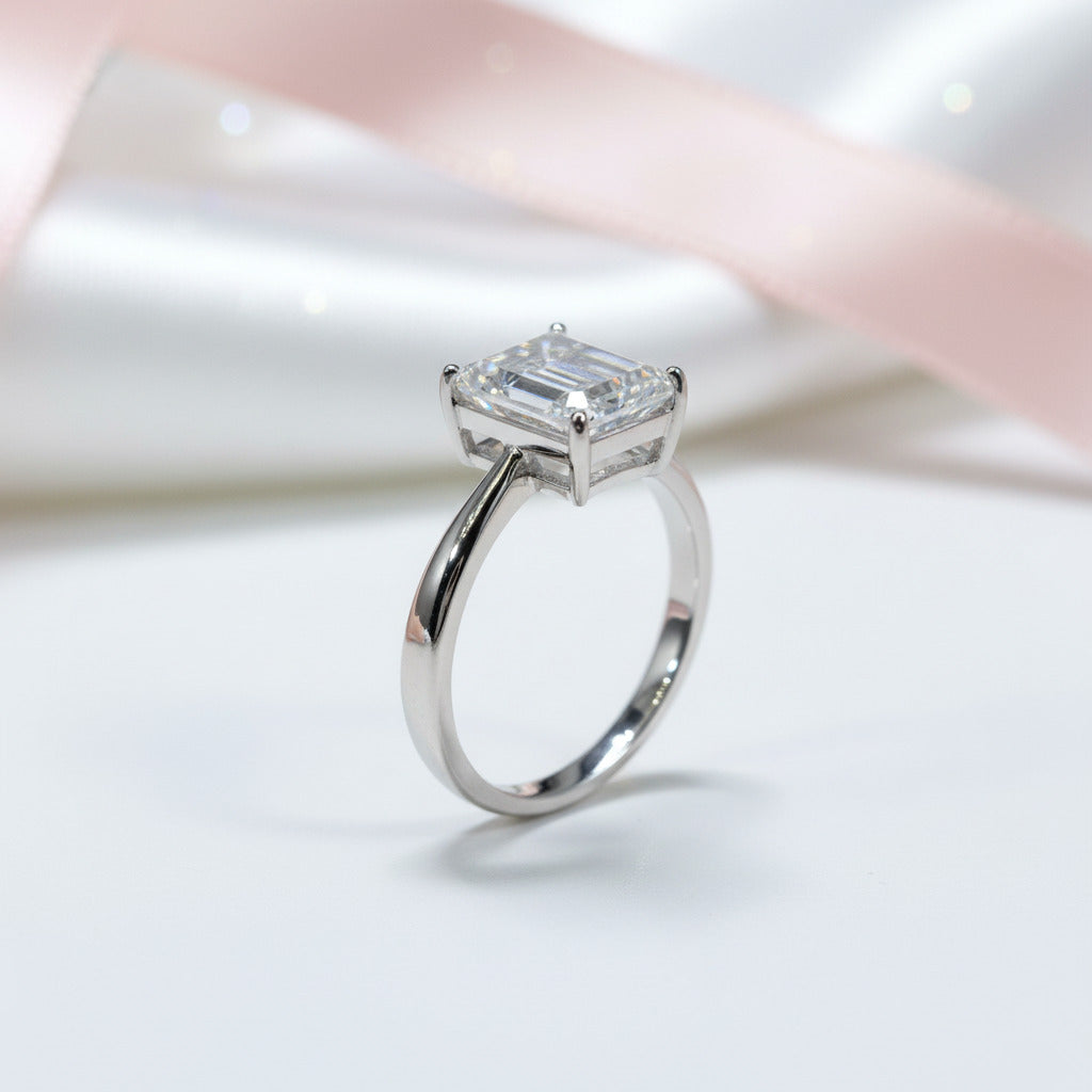 2 Carat Emerald Cut D Color Diamond Engagement Ring-Black Diamonds New York