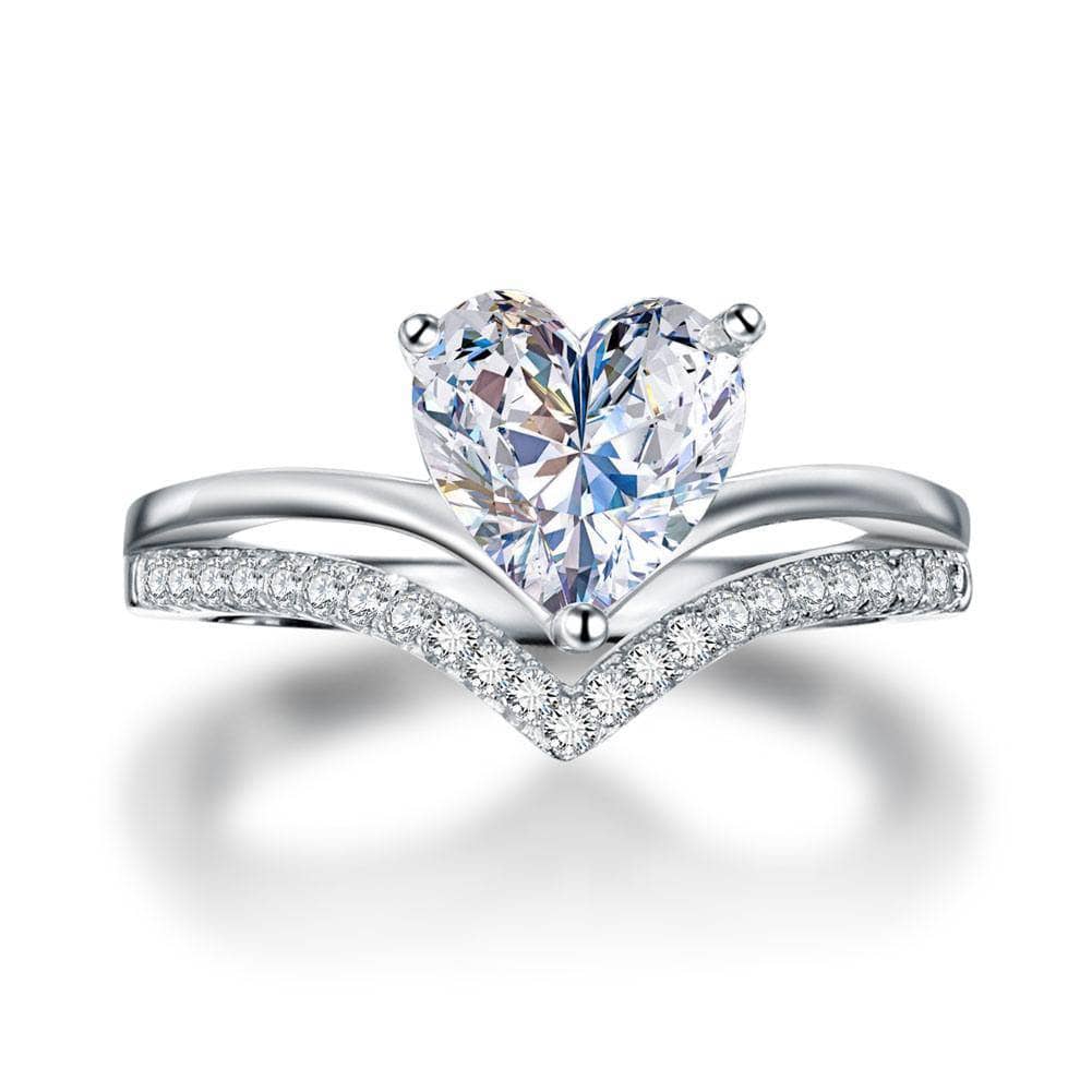 2 Carat Heart Cut Created Diamond Engagement Ring-Black Diamonds New York