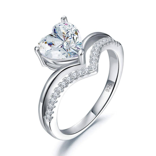 2 Carat Heart Cut Created Diamond Engagement Ring