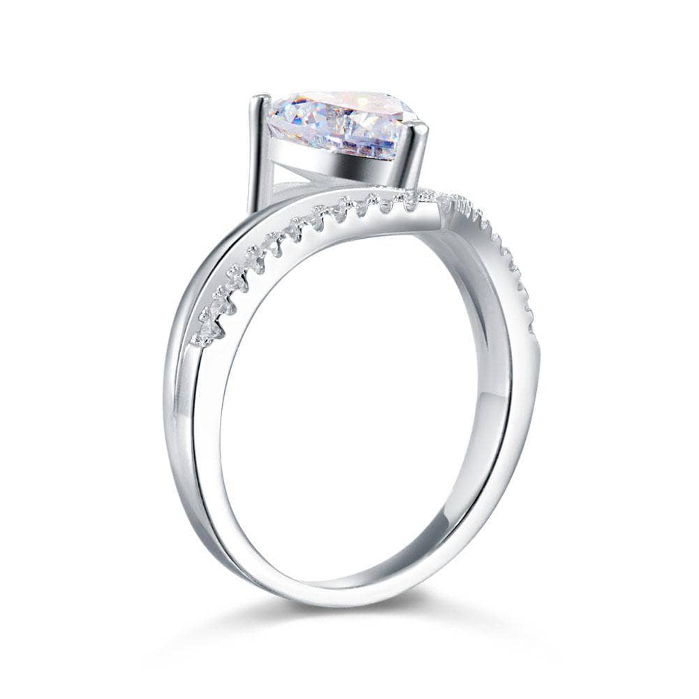 2 Carat Heart Cut Created Diamond Engagement Ring-Black Diamonds New York