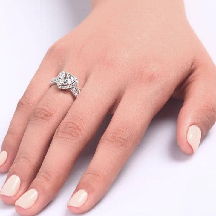 2 Carat Heart Cut Created Diamond Wedding Anniversary Ring-Black Diamonds New York
