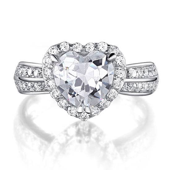 2 Carat Heart Cut Created Diamond Wedding Anniversary Ring