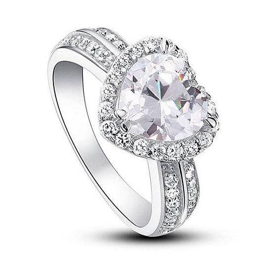 2 Carat Heart Cut Created Diamond Wedding Anniversary Ring-Black Diamonds New York
