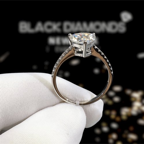 2 Carat Heart Cut D Color Moissanite Engagement Ring - Black Diamonds New York
