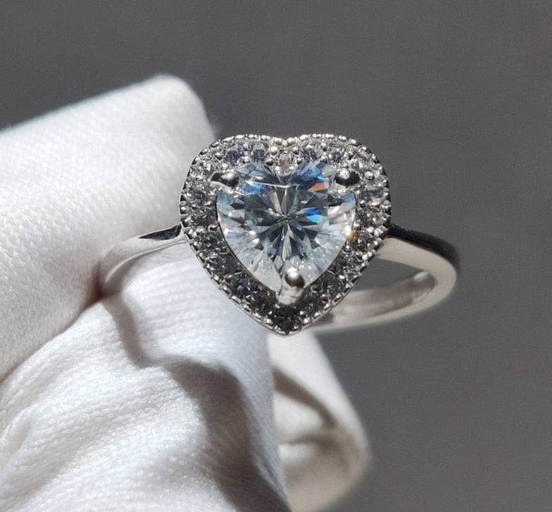 2 Carat Heart Cut Diamond Moissanite Forever Love Engagement Ring - Black Diamonds New York