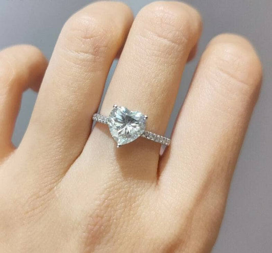 2 Carat Heart Cut Moissanite Forever Love Engagement Ring - Black Diamonds New York