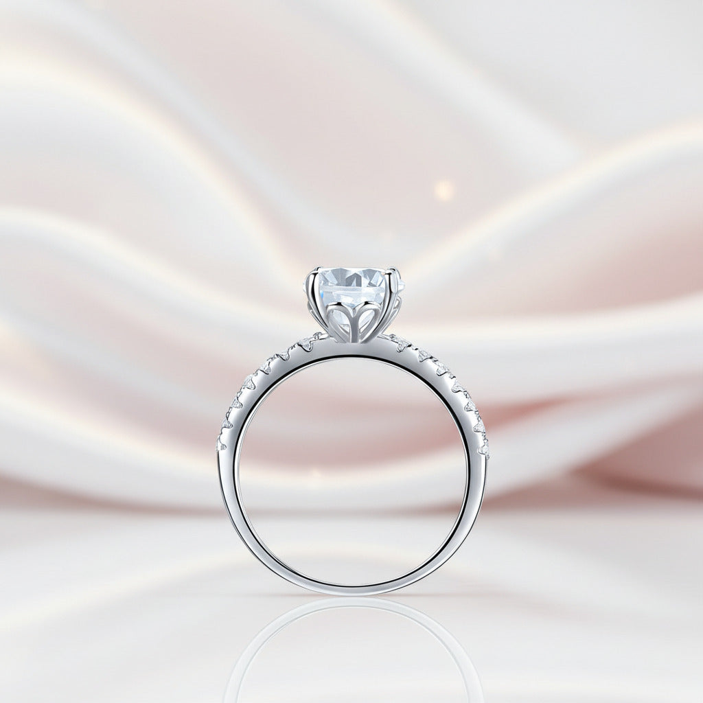 2.0 Ct Pink & Clear Diamond Option Bridal Engagement Ring-Black Diamonds New York
