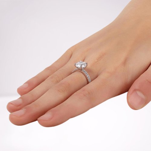 2 Carat Pink & Clear Created Diamond Bridal Engagement Ring-Black Diamonds New York
