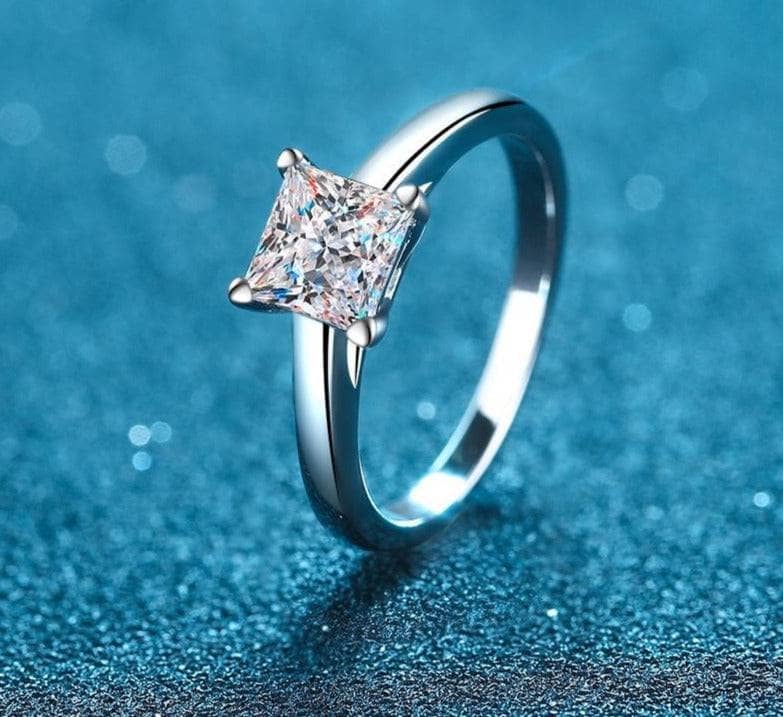 2 Carat Princess Cut Moissanite Classic Engagement Ring - Black Diamonds New York