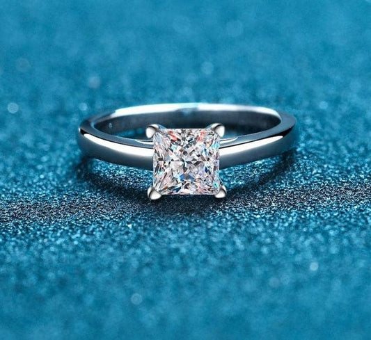 2 Carat Princess Cut Moissanite Classic Engagement Ring-Black Diamonds New York