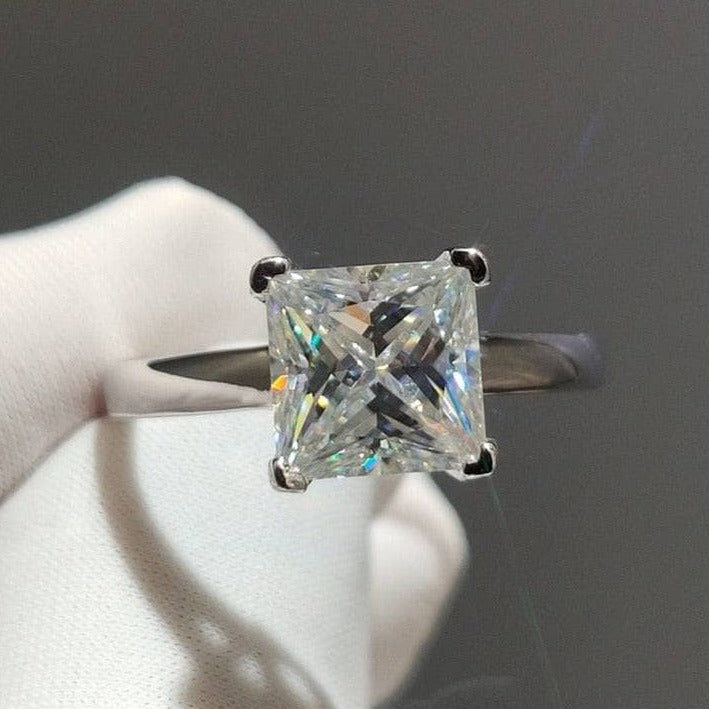 2 Carat Princess Cut Moissanite Engagement Ring - Black Diamonds New York