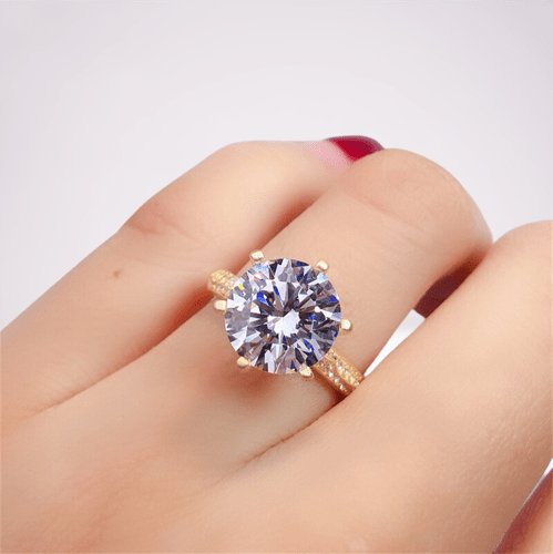 2 Carat Round Cut D Color Diamond Engagement Ring-Black Diamonds New York