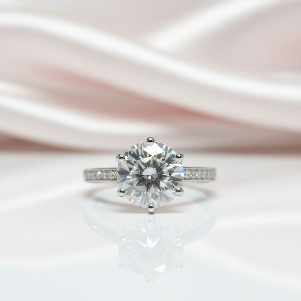 2 Carat Round Cut D Color Diamond Option Engagement Ring-Black Diamonds New York