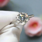 2 Carat Round Cut D Color Diamond Engagement Ring-Black Diamonds New York