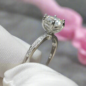 2 Carat Round Cut D Color Diamond Engagement Ring-Black Diamonds New York