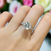 2 Carat Round Cut D Color Diamond Engagement Ring-Black Diamonds New York