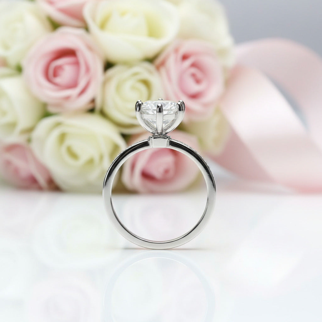 2 Carat Round Cut D Color Diamond Option Engagement Ring-Black Diamonds New York