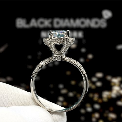 2 Carat Round Cut D Color Moissanite Romantic Blossom Engagement Ring - Black Diamonds New York