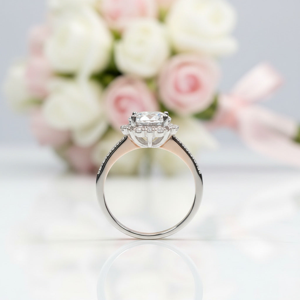 2 Carat Round Cut D Color Diamond Option Starry Sky Engagement Ring-Black Diamonds New York