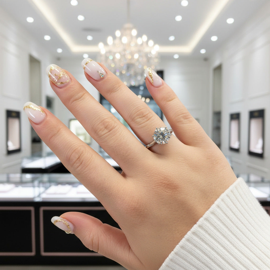 2 Carat Round Cut D Color Diamond Option Sweet Love Engagement Ring-Black Diamonds New York