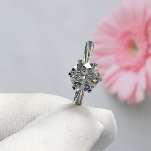 2 Carat Round Cut Diamond D Color Diamond Dewdrop Engagement Ring-Black Diamonds New York