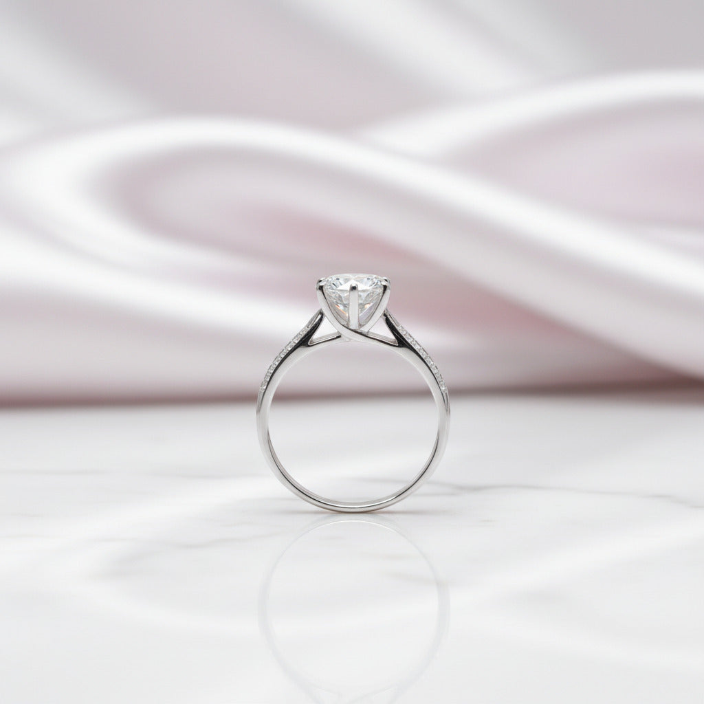 2 Carat Round Cut Diamond Option Star Queen Engagement Ring-Black Diamonds New York