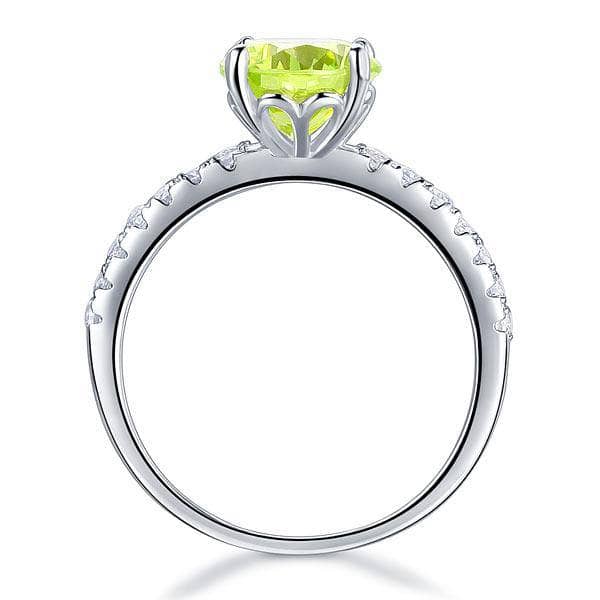 Green Stone Bridal Wedding Promise Engagement Ring 2 Carat